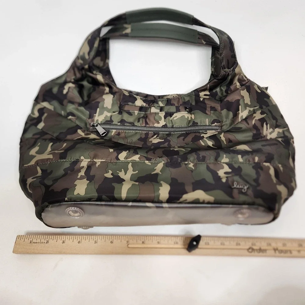 LUG Gondola SE Hobo Bag Womens Large Green Camo Shoulder Travel Purse Zip Top